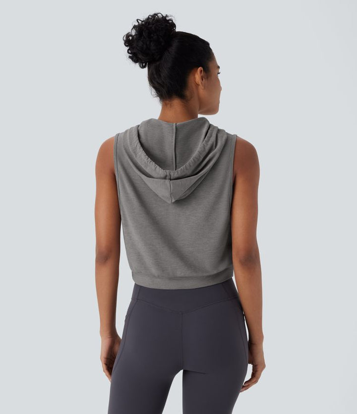 Ava™ | Sportliches Crop Tanktop mit Kapuze MOKKAKAI