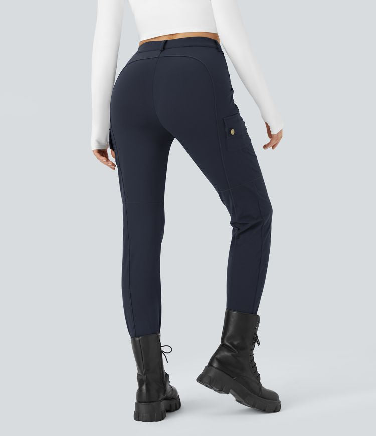 Ema - Einfarbige, schmale Wanderhose mit hohem Bund, mehreren Taschen MOKKAKAI