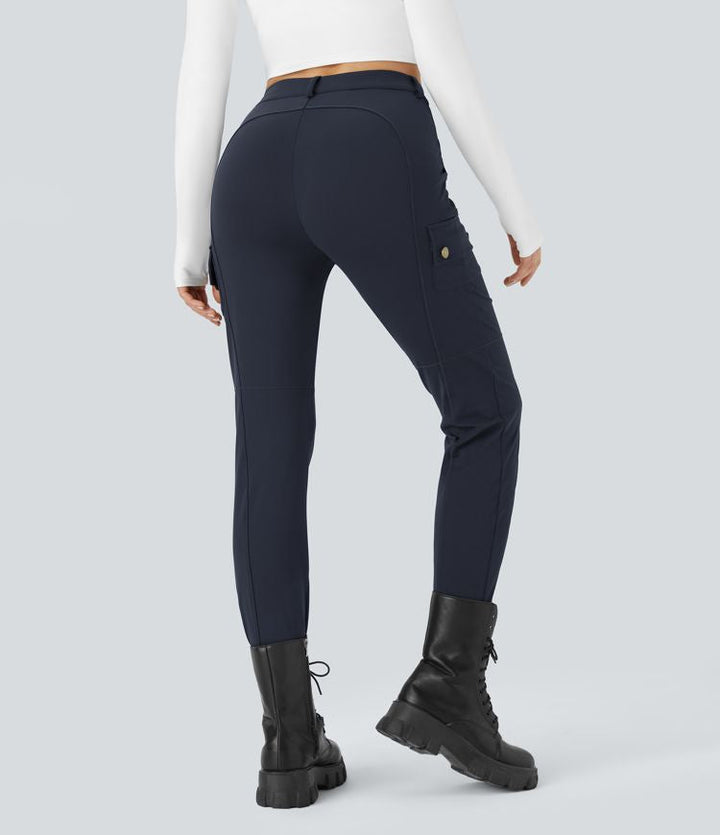 Ema - Einfarbige, schmale Wanderhose mit hohem Bund, mehreren Taschen MOKKAKAI