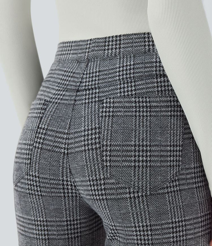 Lela™ | Feschi Damen Hose mit High Waist & Hahnentritt Muster MOKKAKAI