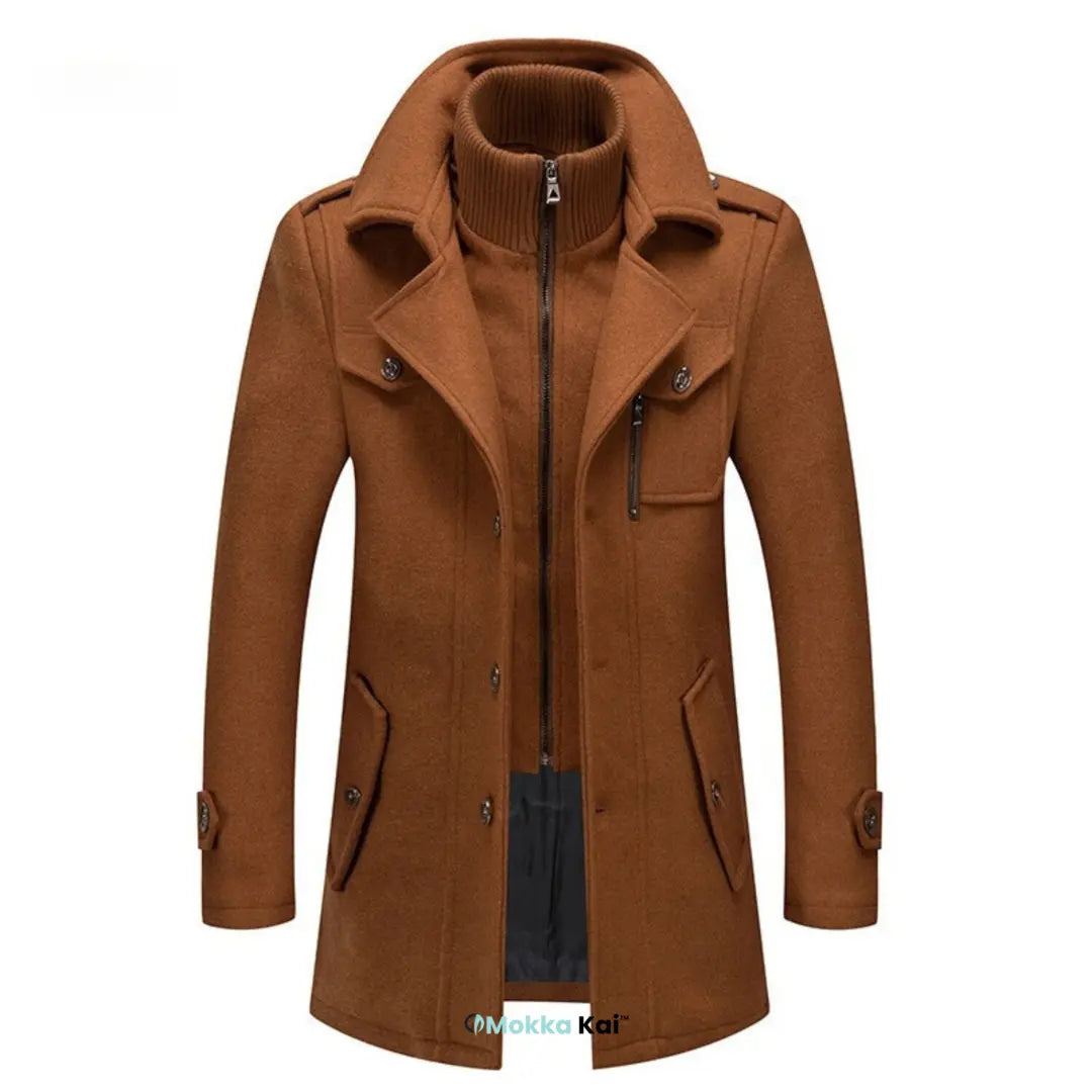 WoolGuard™ Peaky Blinders Wintermantel | Luxuriöser Trenchcoat mit Doppelkragen für Herren – Stilvoll & Warm für den Winter MOKKAKAI