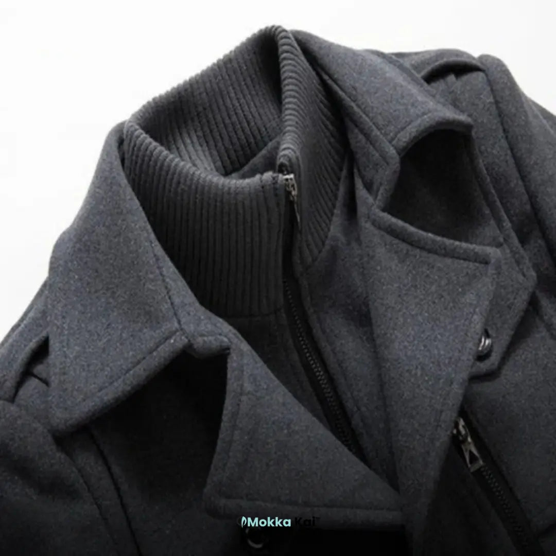 WoolGuard™ Peaky Blinders Wintermantel | Luxuriöser Trenchcoat mit Doppelkragen für Herren – Stilvoll & Warm für den Winter MOKKAKAI