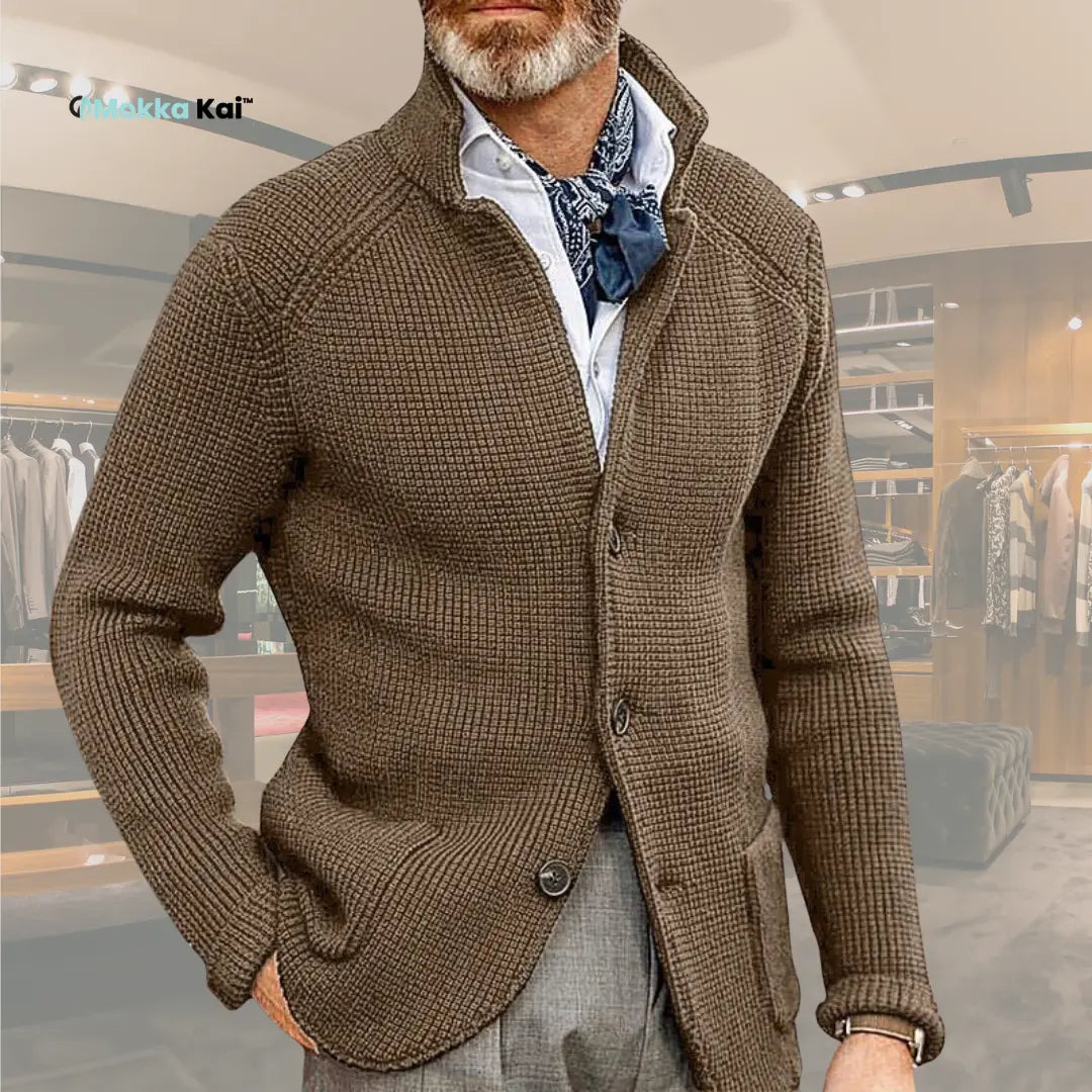 RAPHAEL - ZEITLOSER CARDIGAN MOKKAKAI