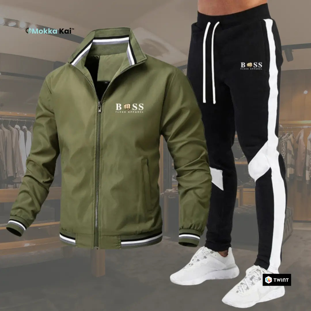 BOSS™ Trainingsanzug Herren | Jogginganzug mit Stehkragen und Reissverschluss – Ansicht 1