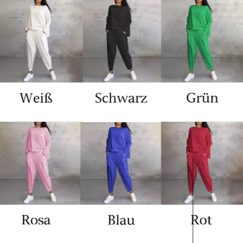 Lex - Langarm mit rundem Hals ＆ Hose 2-teiliger Set MOKKAKAI