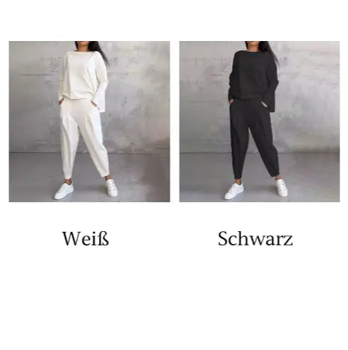 Lex - Langarm mit rundem Hals ＆ Hose 2-teiliger Set MOKKAKAI