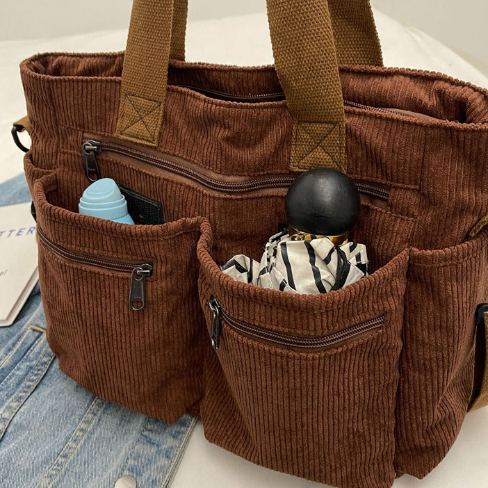 Amalia™ – Stilvolli Tote Bag us Kordschtoff MOKKAKAI