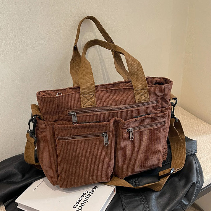 Amalia™ – Stilvolli Tote Bag us Kordschtoff MOKKAKAI