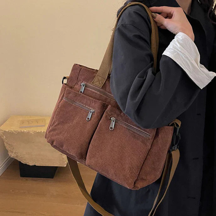 Amalia™ – Stilvolli Tote Bag us Kordschtoff MOKKAKAI