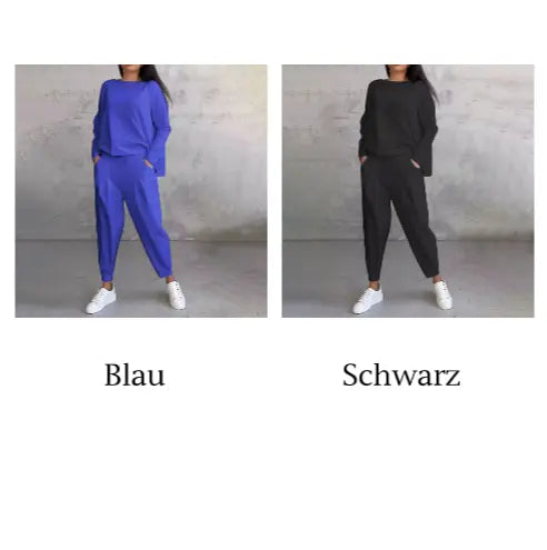 Lex - Langarm mit rundem Hals ＆ Hose 2-teiliger Set MOKKAKAI