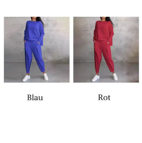 Lex - Langarm mit rundem Hals ＆ Hose 2-teiliger Set MOKKAKAI