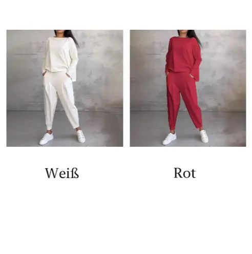 Lex - Langarm mit rundem Hals ＆ Hose 2-teiliger Set MOKKAKAI