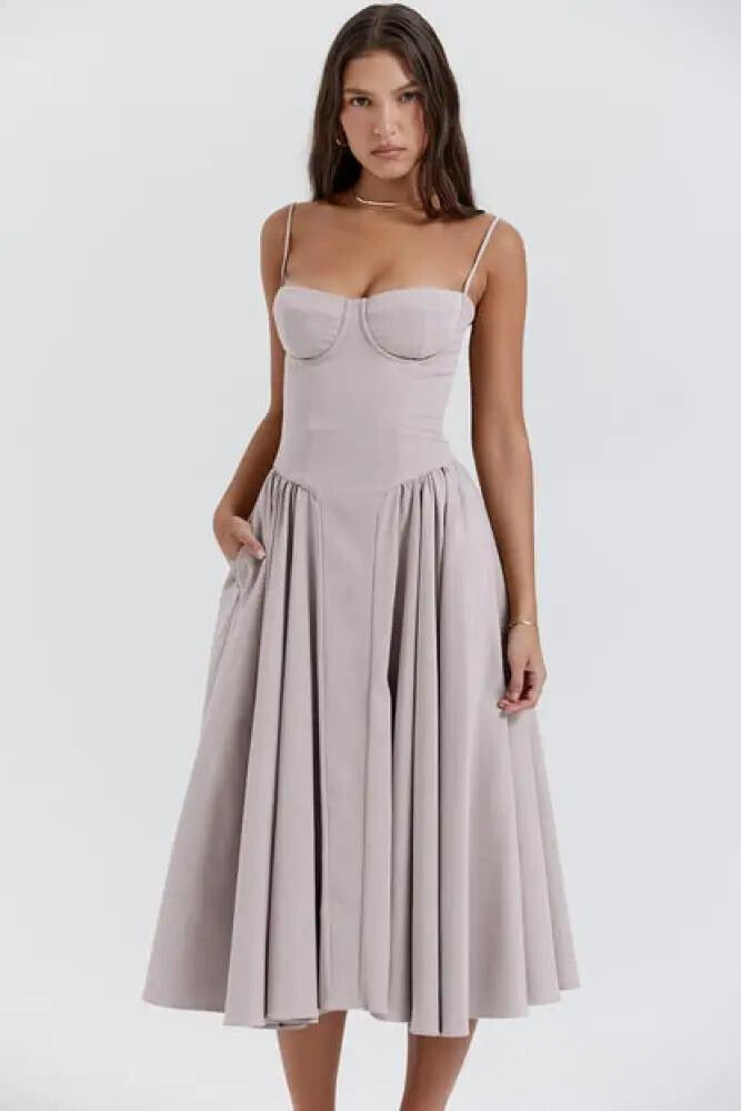 Omnia™ | Ärmelloses Midikleid mit Korsettpassform MOKKAKAI