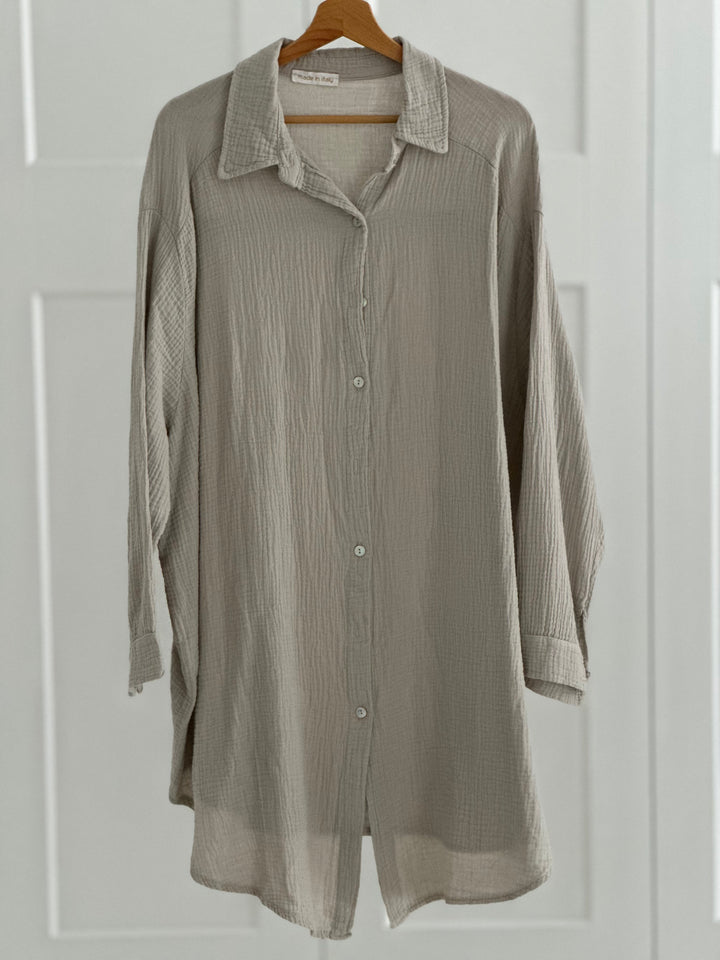 SOFTLIN™ – Oversize Bluse i Musselin-Stoff MOKKAKAI