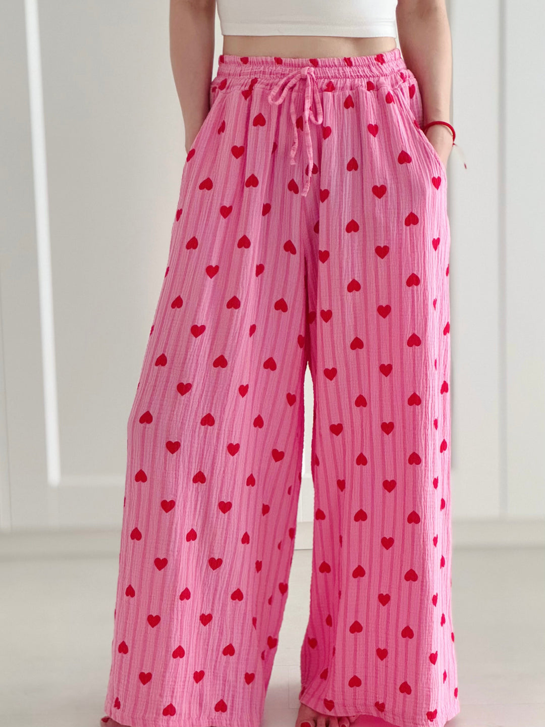 HärzLiebi™ – Weite Baumwollhose mit Herzmuster MOKKAKAI