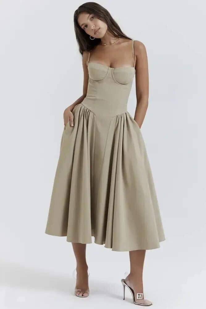 Omnia™ | Ärmelloses Midikleid mit Korsettpassform MOKKAKAI