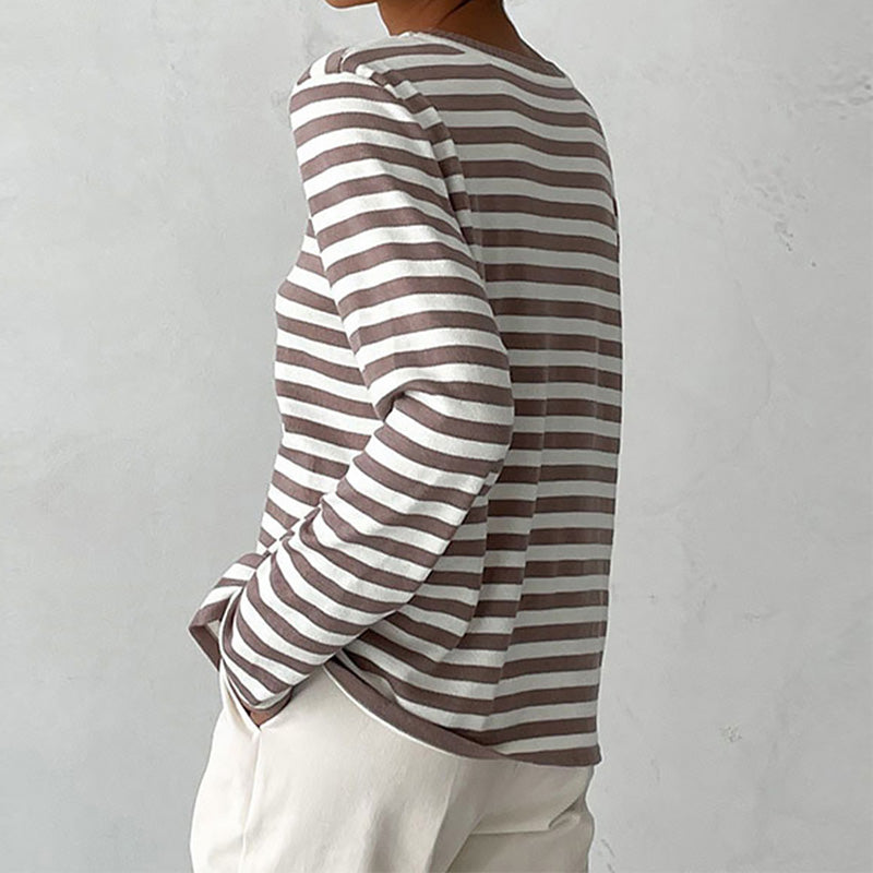 Dagmar™ | Elegantes gestreiftes Damen-T-Shirt MOKKAKAI