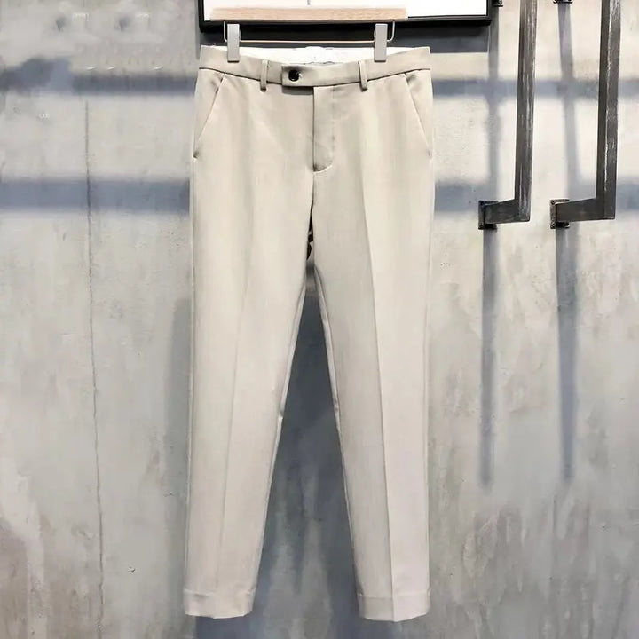 Manu - Einfarbige formelle Hose in schmaler Passform MOKKAKAI