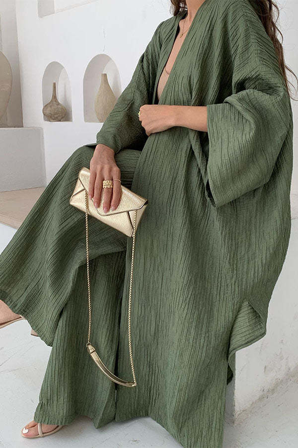 Ramona - Entspanntes Set aus Strickjacke und Hose MOKKAKAI
