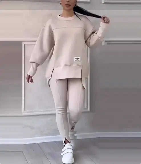 Elle Lässiges Damen-Sweatshirt-Leggings-Set MOKKAKAI