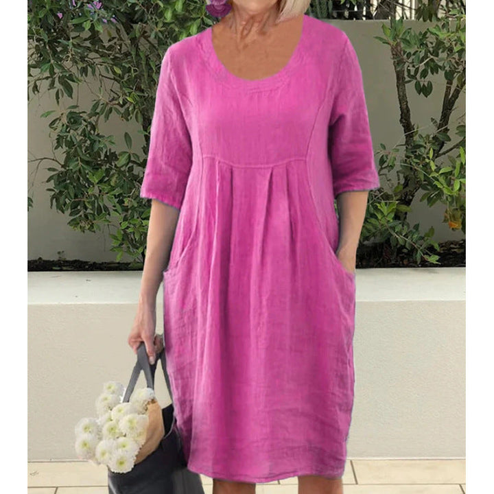 Eva™ | Neue Leinen-Baumwolle Kleid MOKKAKAI