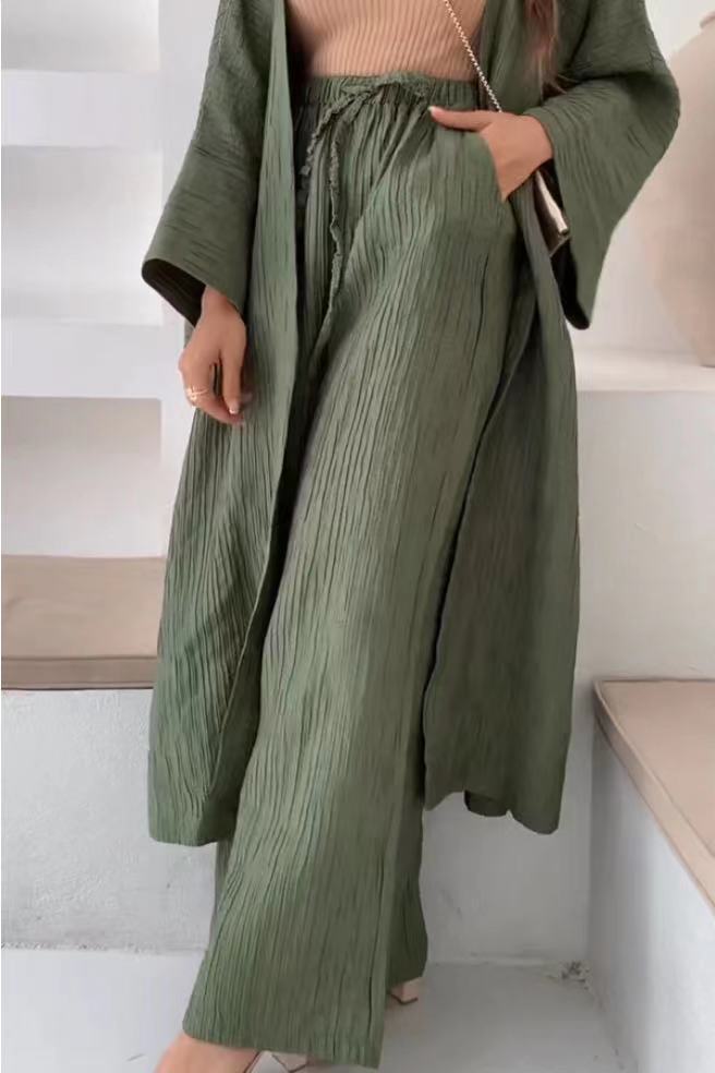 Ramona - Entspanntes Set aus Strickjacke und Hose MOKKAKAI