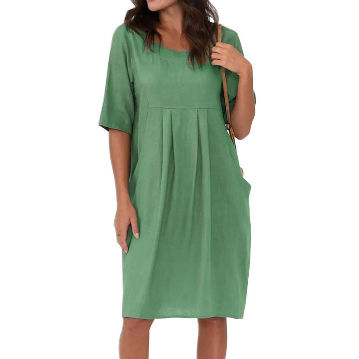 Eva™ | Neue Leinen-Baumwolle Kleid MOKKAKAI