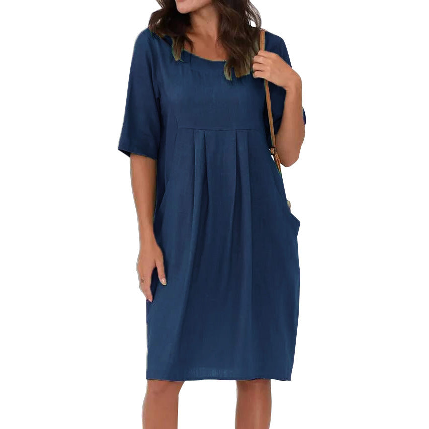 Eva™ | Neue Leinen-Baumwolle Kleid MOKKAKAI