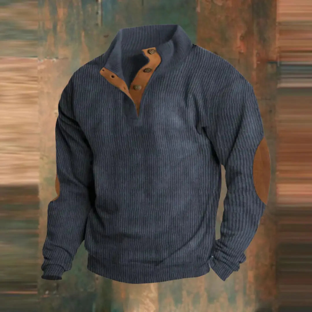 Simon | Viertel Knopfleiste Pullover MOKKAKAI
