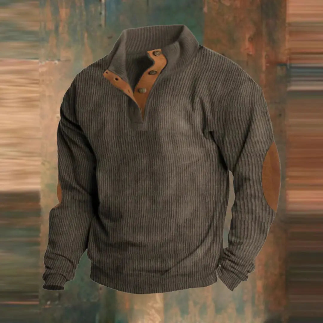 Simon | Viertel Knopfleiste Pullover MOKKAKAI