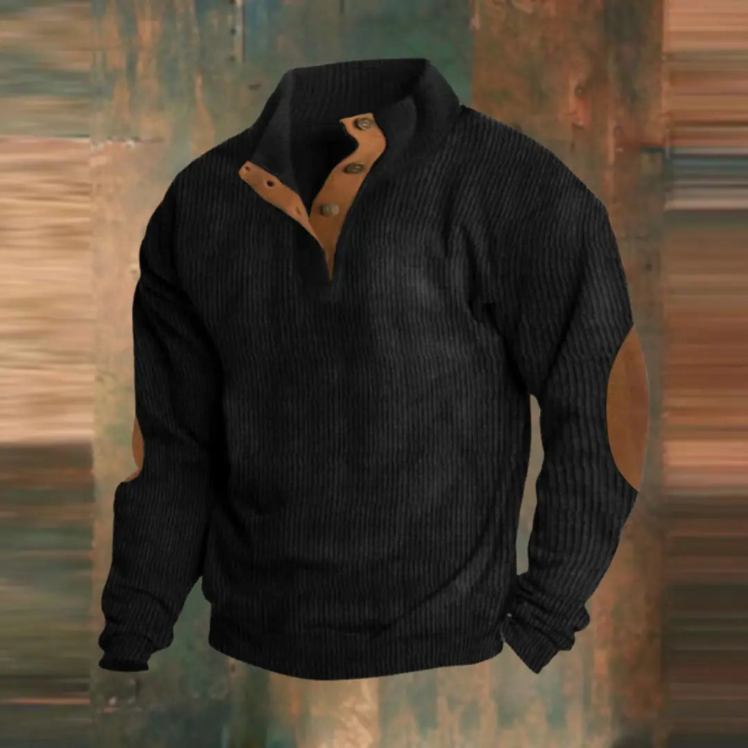 Simon | Viertel Knopfleiste Pullover MOKKAKAI