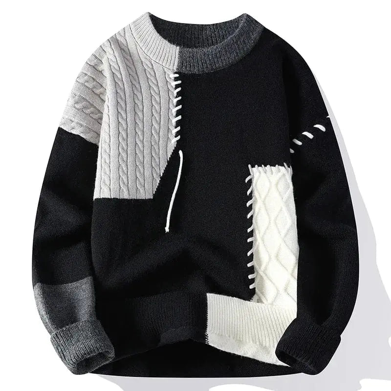 Lino Patchwork-Strickpullover – Ansicht 5