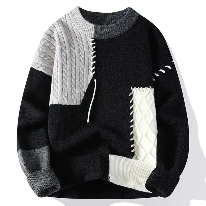 Lino Patchwork-Strickpullover – Ansicht 5