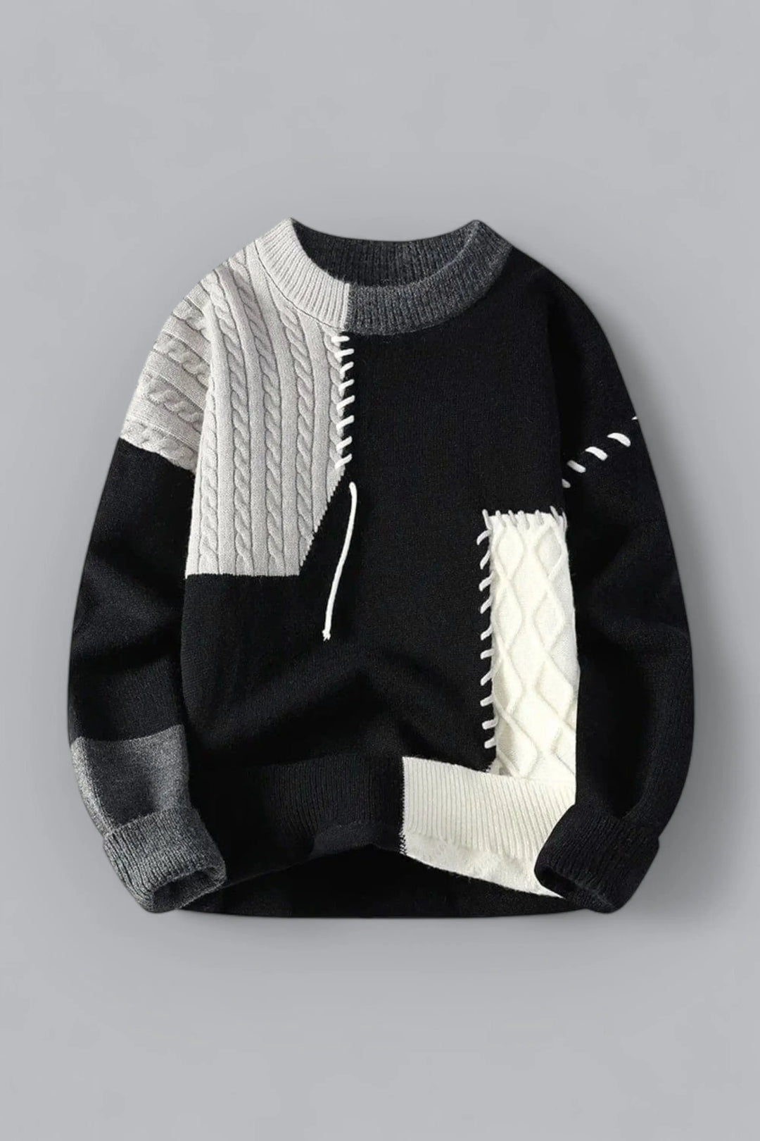 Lino Patchwork-Strickpullover – Ansicht 2