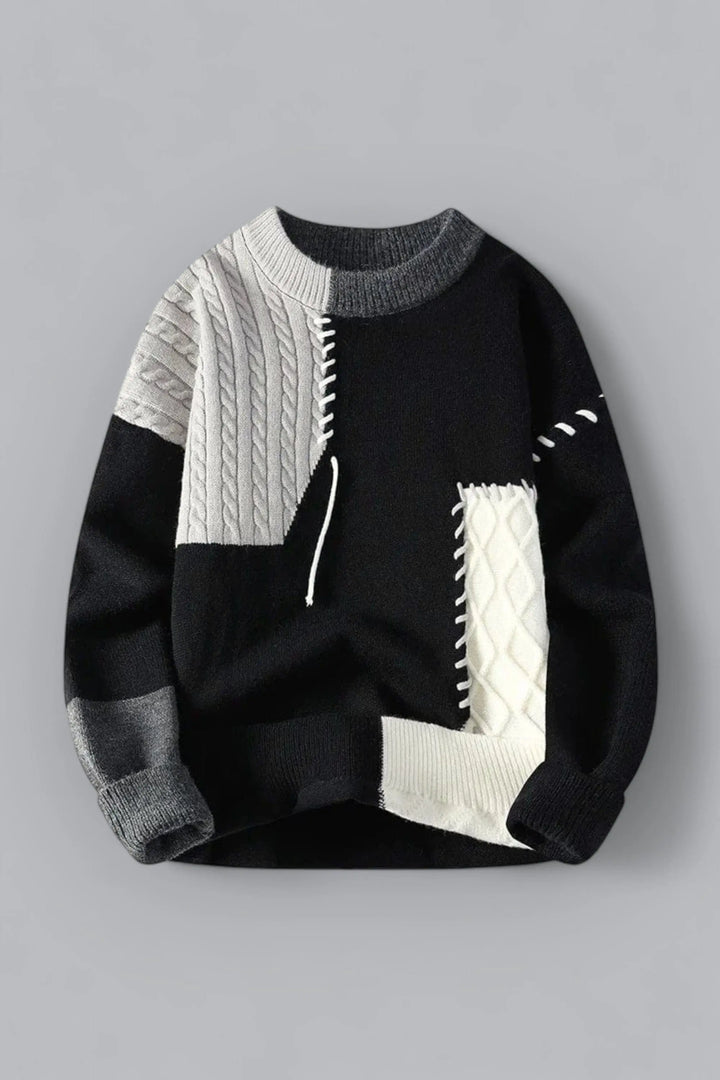 Lino Patchwork-Strickpullover – Ansicht 2