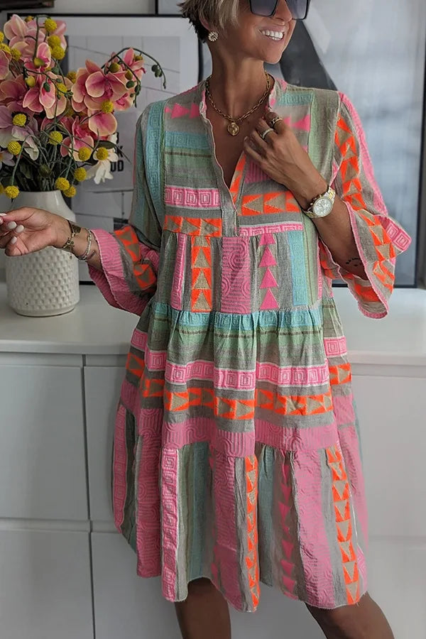 Juliane – Boho-Stufen-Swingkleid MOKKAKAI