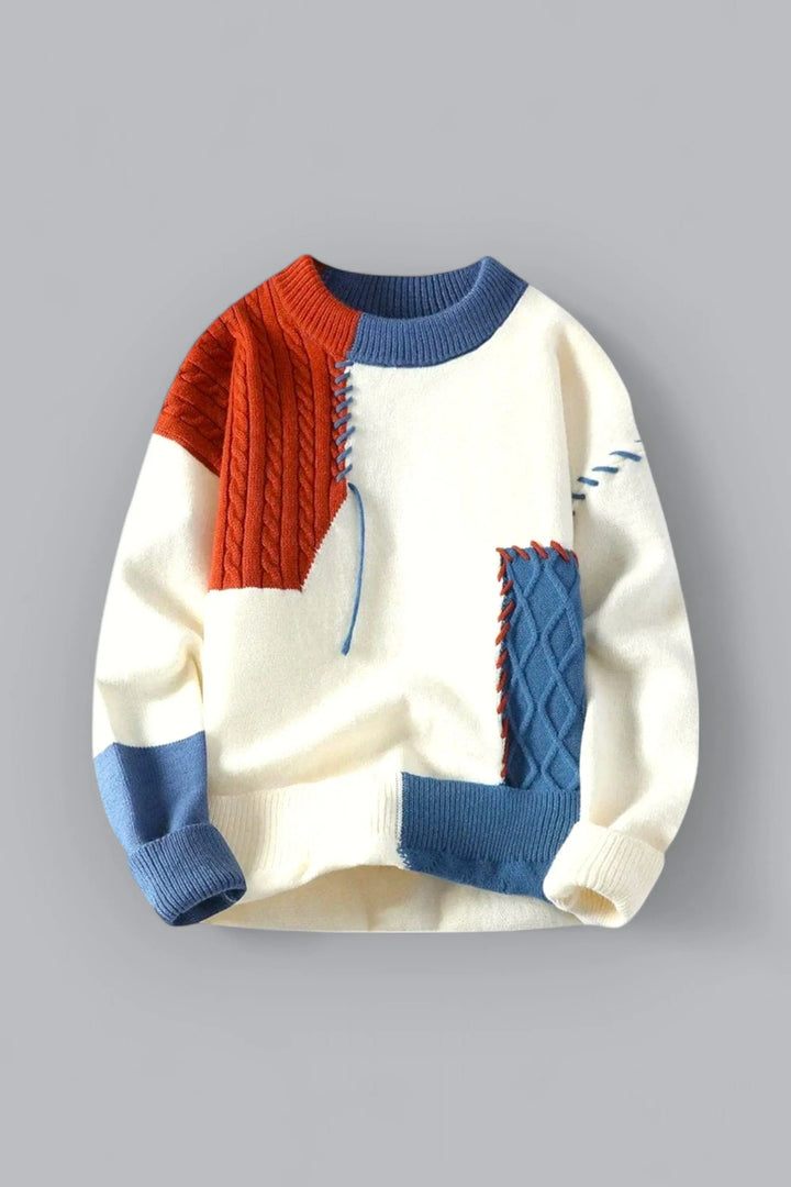 Lino Patchwork-Strickpullover – Ansicht 1