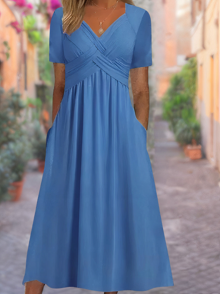 Sunniva – Wickelstil Midikleid MOKKAKAI