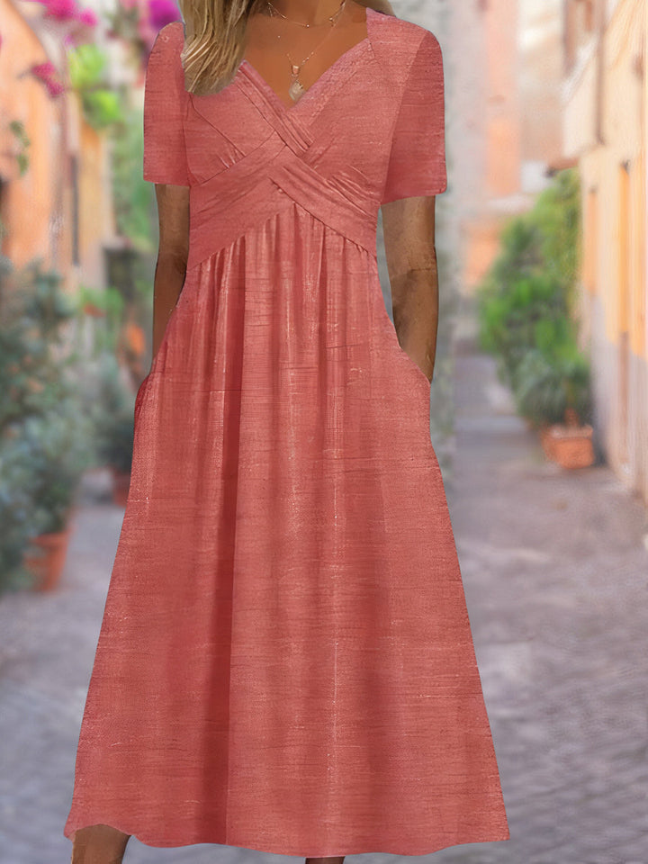 Sunniva – Wickelstil Midikleid MOKKAKAI