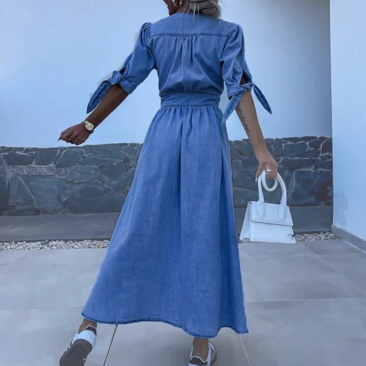 Jelke™ | Chic Denim Damen Kleid MOKKAKAI