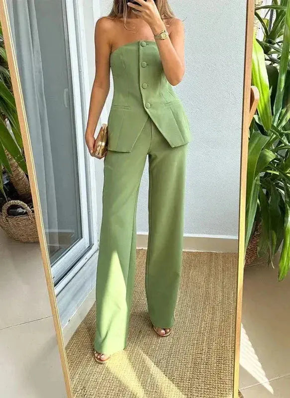Emilia - Ärmelloses Elegantes Set MOKKAKAI