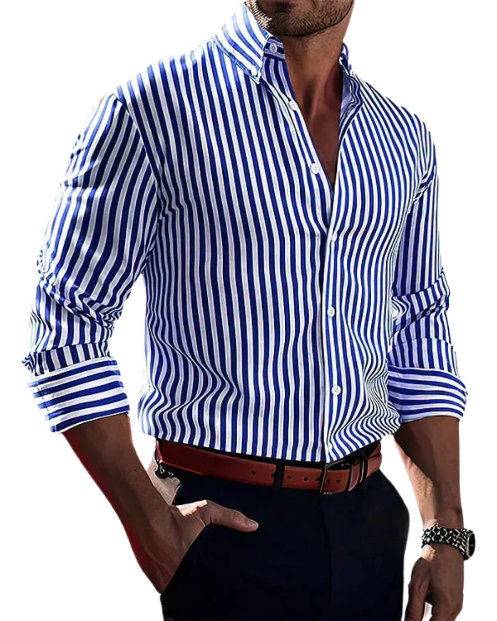 Chemise élégante à rayures MOKKAKAI