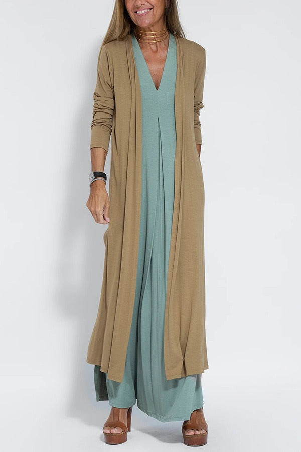 Leila™ | Elegantes langes Kleid + Gratis passender Cardigan MOKKAKAI