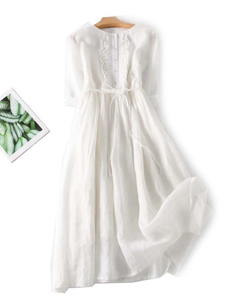 Laureen | Elegantes Leinenkleid MOKKAKAI