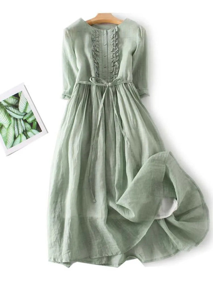 Laureen | Elegantes Leinenkleid MOKKAKAI