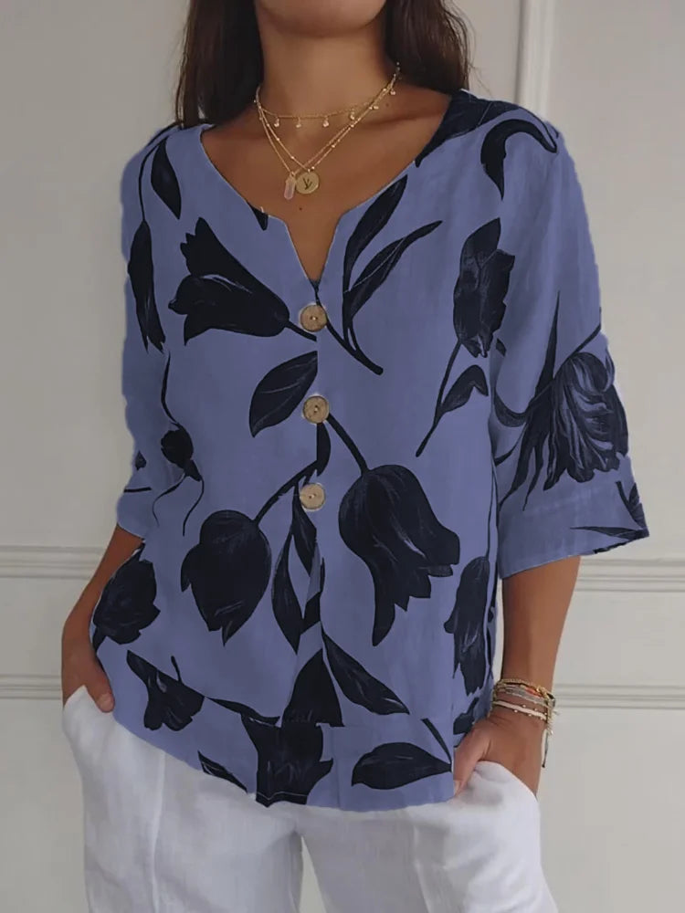 Ellen™ | Blusenshirt mit Blumenmuster MOKKAKAI