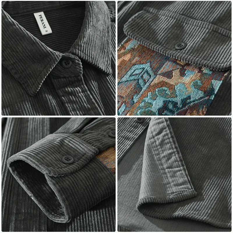 John Cordhemd mit Ethno-Taschen-Detail MOKKAKAI