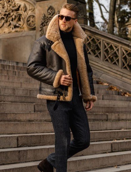 Fletcher™ | Premium Lammfelllederjacke MOKKAKAI