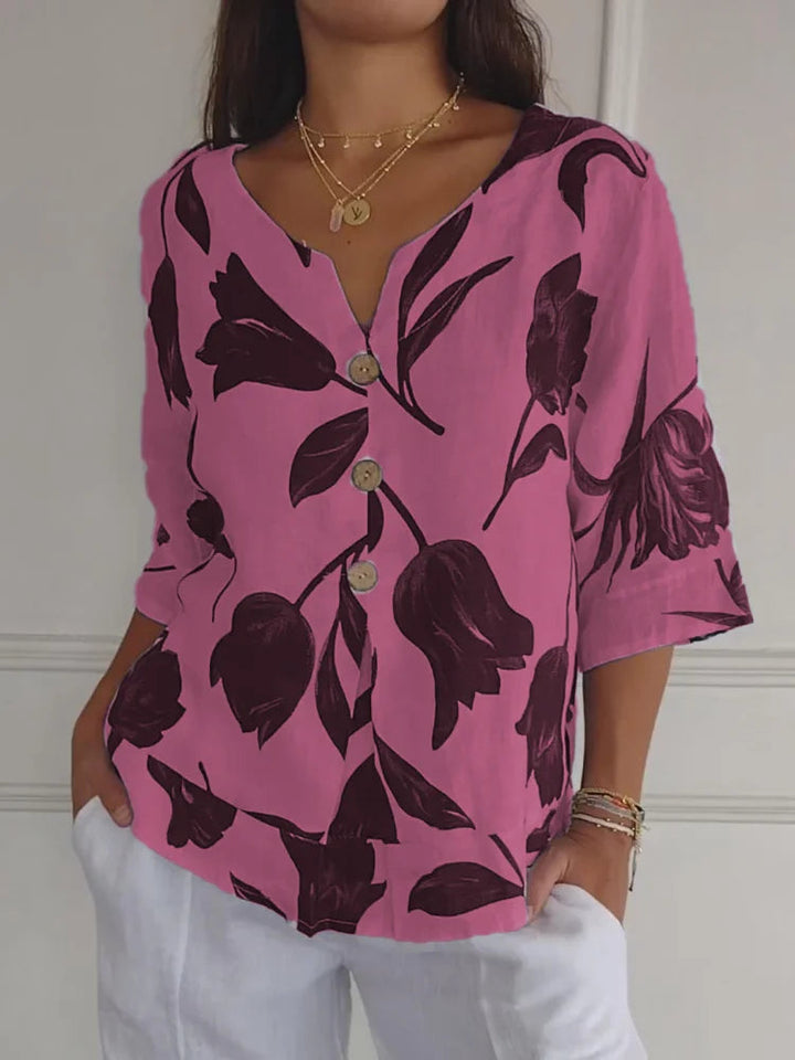 Ellen™ | Blusenshirt mit Blumenmuster MOKKAKAI