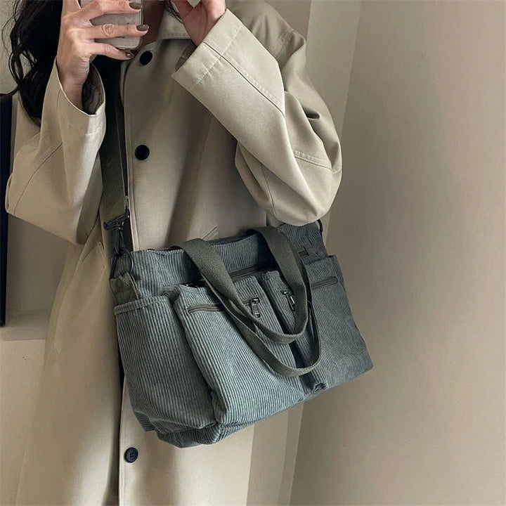 Amalia™ – Stilvolli Tote Bag us Kordschtoff MOKKAKAI